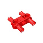 Technic Pin Connector Hub Perpendicular 3L with 4 Pins #48989 - 21-Red