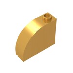 Brick Curved 1 x 3 x 2 #33243 - 297-Pearl Gold