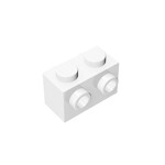 Brick Special 1 x 2 with Studs on 2 Sides #52107 - 1-White