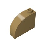 Brick Curved 1 x 3 x 2 #33243 - 138-Dark Tan