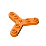 Technic Plate Rotor 3 Blade with Smooth Ends and 6 Studs (Propeller) #32125 - 106-Orange