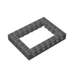 Technic Brick 6 x 8 with Open Center 4 x 6  #32532 - 199-Dark Bluish Gray