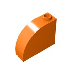 Brick Curved 1 x 3 x 2 #33243 - 106-Orange