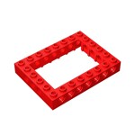 Technic Brick 6 x 8 with Open Center 4 x 6  #32532 - 21-Red