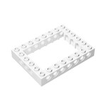 Technic Brick 6 x 8 with Open Center 4 x 6  #32532 - 1-White