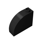 Brick Curved 1 x 3 x 2 #33243 - 26-Black