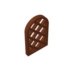 Window 1 x 2 x 2 2/3 Pane Lattice Diamond with Rounded Top #30046 - 192-Reddish Brown