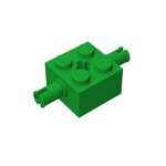 Brick Special 2 x 2 with 2 Pins and Axle Hole #30000 - 28-Green