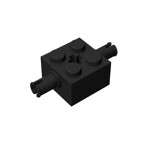 Brick Special 2 x 2 with 2 Pins and Axle Hole #30000 - 26-Black