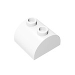 Brick Curved 2 x 2 with Two Top Studs #30165 - 1-White