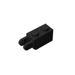 Hinge Brick 1 x 2 Locking with 2 Fingers Vertical End, 9 Teeth #30365 - 26-Black