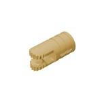 Hinge Cylinder 1 x 2 Locking with 2 Click Fingers and Axle Hole, 9 Teeth #30553 - 5-Tan