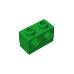 Technic, Brick 1 x 2 with Holes #32000 - 28-Green