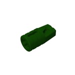 Hinge Cylinder 1 x 2 Locking with 1 Finger and Axle Hole On Ends #30552 - 141-Dark Green