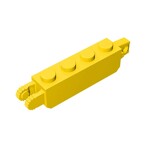 Hinge Brick 1 x 4 Locking with 1 Finger Vertical End and 2 Fingers Vertical End #30387 - 24-Yellow