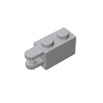 Hinge Brick 1 x 2 Locking with 2 Fingers Horizontal End, 9 Teeth #30540 - 194-Light Bluish Gray