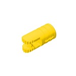 Hinge Cylinder 1 x 2 Locking with 2 Click Fingers and Axle Hole, 9 Teeth #30553 - 24-Yellow