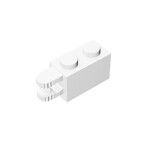 Hinge Brick 1 x 2 Locking with 2 Fingers Horizontal End, 9 Teeth #30540 - 1-White