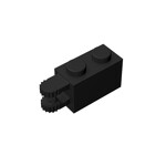 Hinge Brick 1 x 2 Locking with 2 Fingers Horizontal End, 9 Teeth #30540 - 26-Black