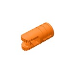 Hinge Cylinder 1 x 2 Locking with 2 Click Fingers and Axle Hole, 9 Teeth #30553 - 106-Orange