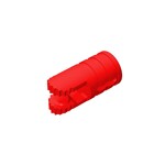 Hinge Cylinder 1 x 2 Locking with 2 Click Fingers and Axle Hole, 9 Teeth #30553 - 21-Red