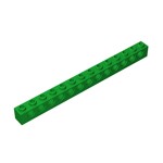 Brick 1 x 14 With Holes #32018 - 28-Green