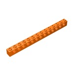 Brick 1 x 14 With Holes #32018 - 106-Orange