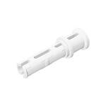 Technic Pin Long with Friction Ridges Lengthwise and Stop Bush - 3 Lateral Holes, Big Pin Hole #32054 - 1-White