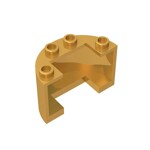 Cylinder Half 2 x 4 x 2 With 1x2 Cutout #24593 - 297-Pearl Gold