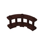 Fence Spindled 4 x 4 x 2 Quarter Round with 3 Studs #21229 - 308-Dark Brown