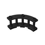 Fence Spindled 4 x 4 x 2 Quarter Round with 3 Studs #21229 - 26-Black