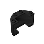 Cylinder Half 2 x 4 x 2 With 1x2 Cutout #24593 - 26-Black