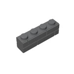 Brick Special 1 x 4 with Masonry Brick Profile #15533 - 199-Dark Bluish Gray