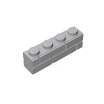 Brick Special 1 x 4 with Masonry Brick Profile #15533 - 194-Light Bluish Gray