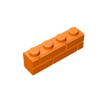 Brick Special 1 x 4 with Masonry Brick Profile #15533 - 106-Orange