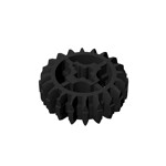 Technic Gear 20 Tooth Double Bevel with Axle Hole Type 1 [+ Opening] #18575 - 26-Black