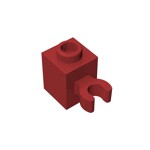 60475b Brick Special 1 x 1 with Clip Vertical #60475 - 154-Dark Red
