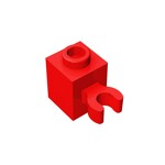 60475b Brick Special 1 x 1 with Clip Vertical #60475 - 21-Red