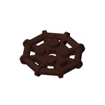 Plate Special 2 x 2 with Bar Frame Octagonal, Reinforced, Completely Round Studs #75937  - 308-Dark Brown