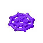 Plate Special 2 x 2 with Bar Frame Octagonal, Reinforced, Completely Round Studs #75937  - 268-Dark Purple