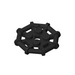 Plate Special 2 x 2 with Bar Frame Octagonal, Reinforced, Completely Round Studs #75937  - 26-Black