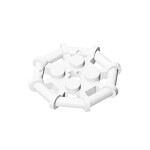 Plate Special 2 x 2 with Bar Frame Octagonal, Reinforced, Completely Round Studs #75937  - 1-White