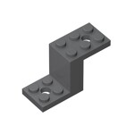 Bracket 5 x 2 x 2 1/3 with Inside Stud Holder #76766  - 199-Dark Bluish Gray