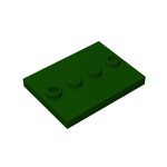 Plate Special 3 x 4 with 1 x 4 Center Studs - Plain #88646  - 141-Dark Green