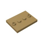 Plate Special 3 x 4 with 1 x 4 Center Studs - Plain #88646  - 138-Dark Tan