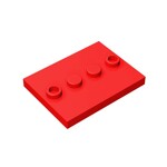 Plate Special 3 x 4 with 1 x 4 Center Studs - Plain #88646  - 21-Red