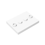 Plate Special 3 x 4 with 1 x 4 Center Studs - Plain #88646  - 1-White