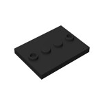 Plate Special 3 x 4 with 1 x 4 Center Studs - Plain #88646  - 26-Black