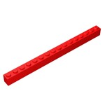 Brick 1 x 16 #2465 - 21-Red