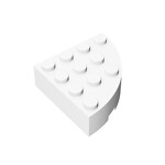 Brick, Round Corner 4 x 4 Full Brick #2577 - 1-White